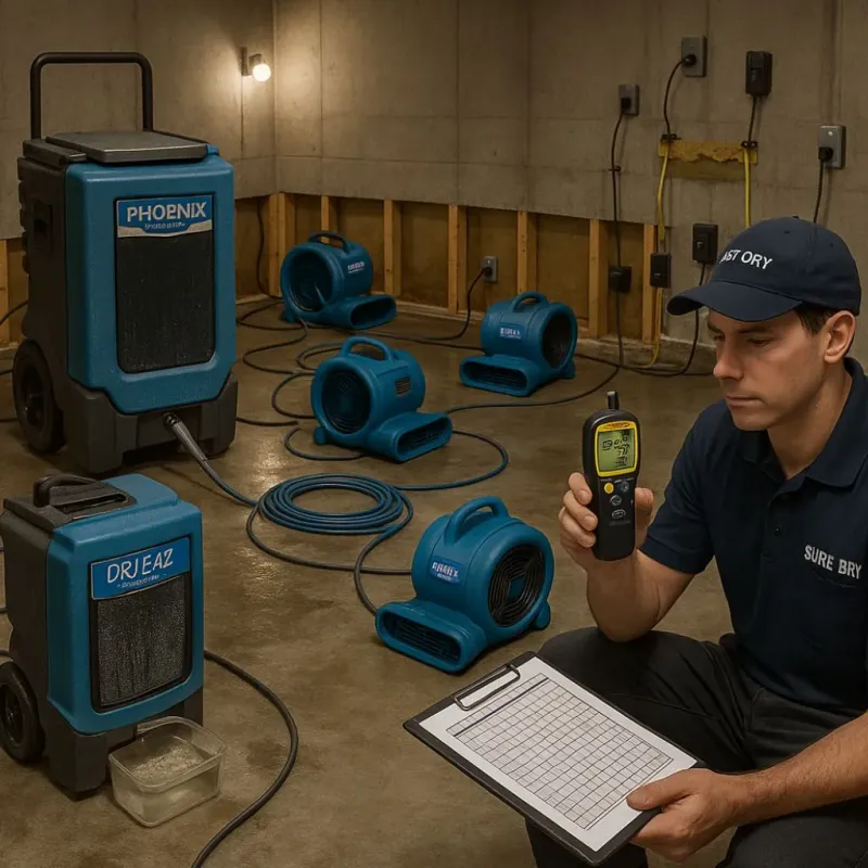 Structural Drying and Dehumidification process in McDonald, OH
